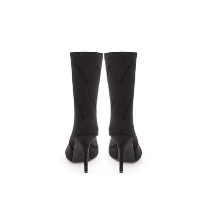 Elegant Black Spandex Statement Boots