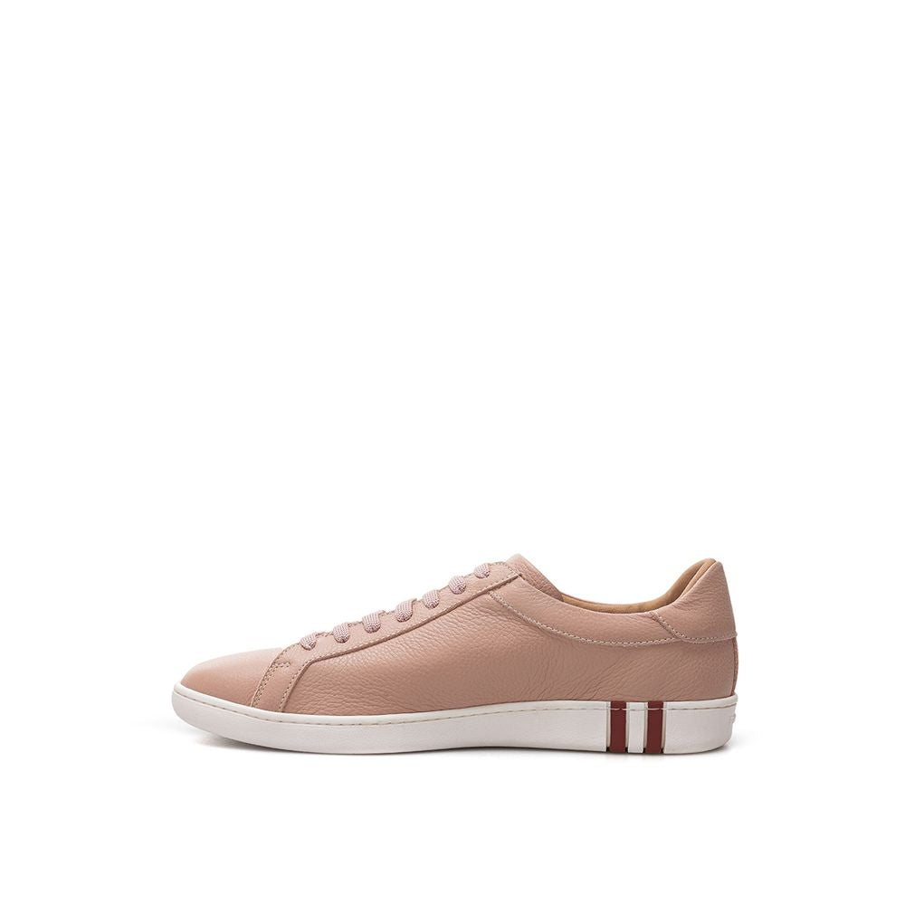 Elegant Pink Leather Sneakers