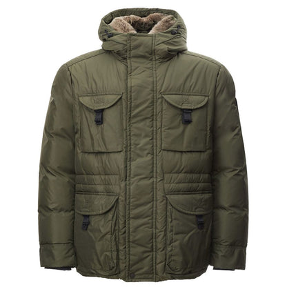 Sleek Green Polyamide Jacket for Men