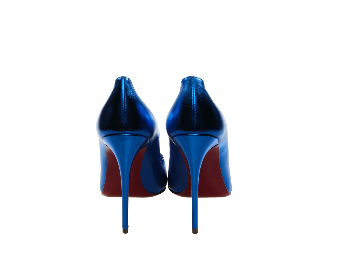 So Kate 120 Blue Laminated Leather High Heel Pumps