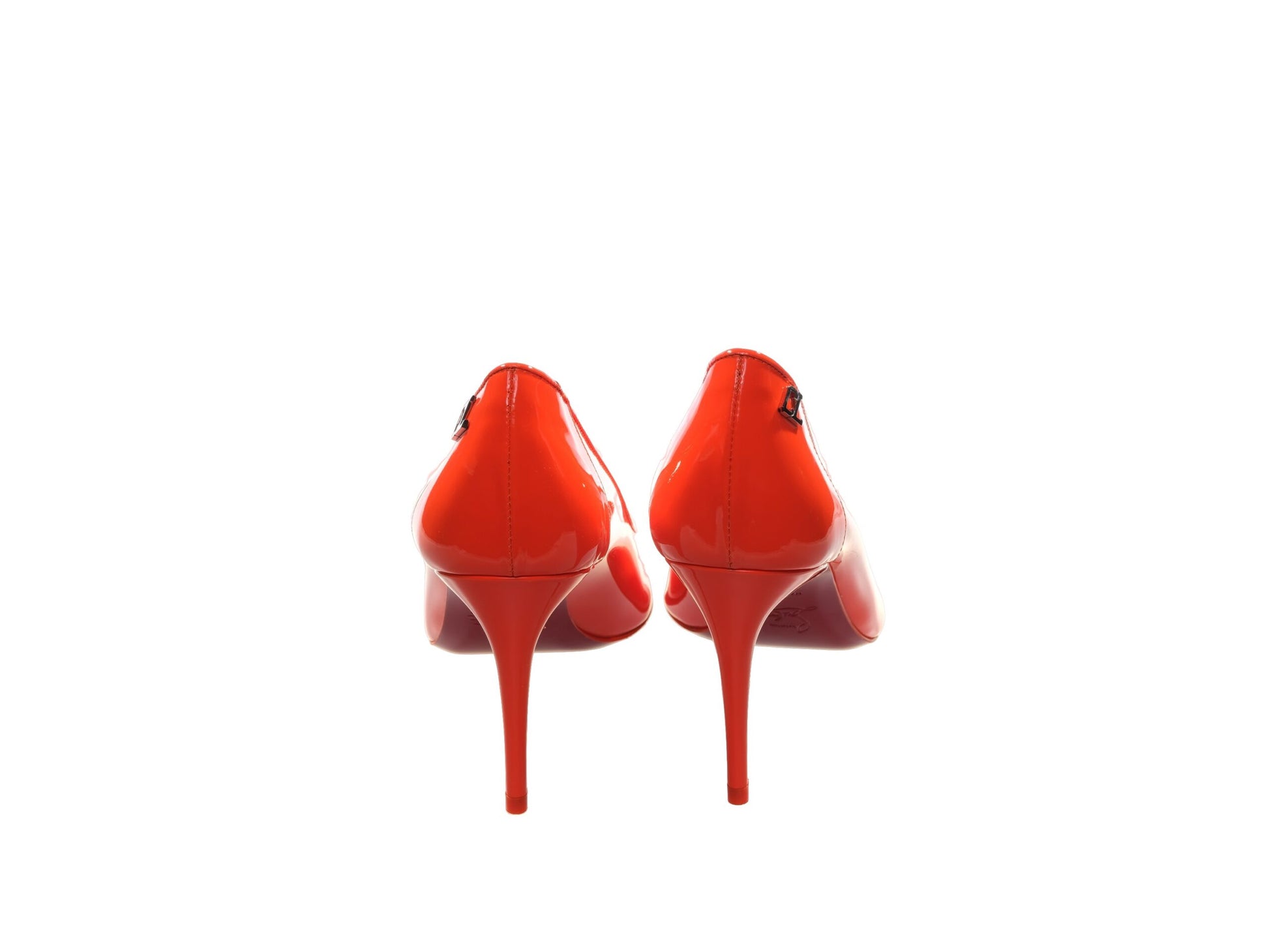 Sporty Kate Orange Patent Leather High Heel Pumps