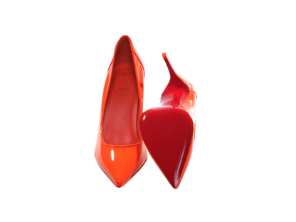 Sporty Kate Orange Patent Leather High Heel Pumps