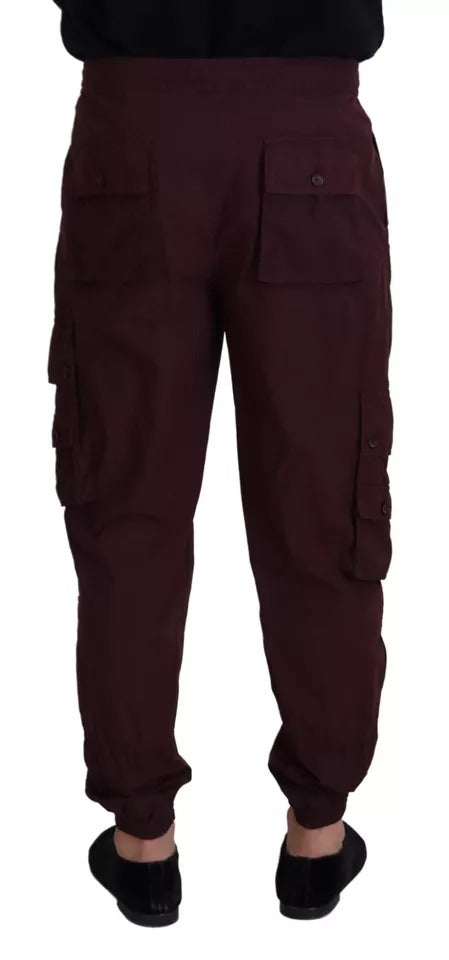 Bordeaux Cargo Jogger Trouser Cotton Pants