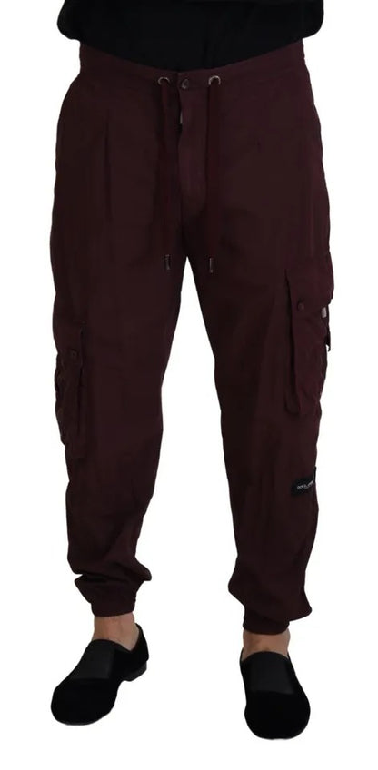 Bordeaux Cargo Jogger Trouser Cotton Pants