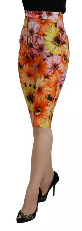 Multicolor Floral High Waist Cropped Pants