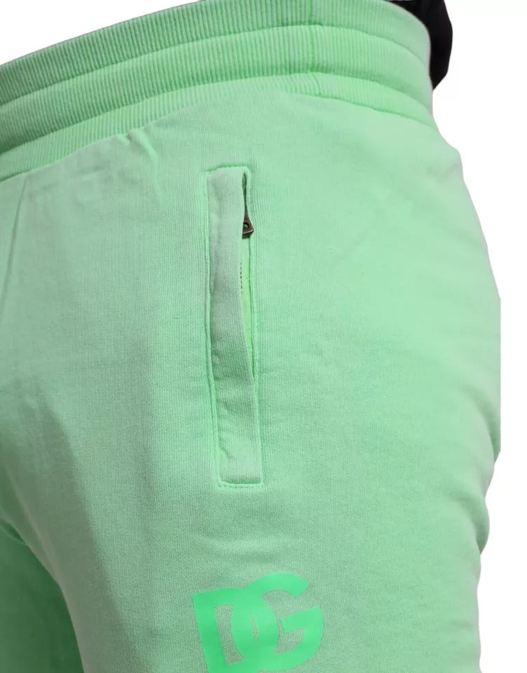 Neon Green Cotton Stretch Jogger Sweatpants Pants