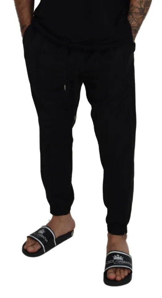 Black Jogger Jogging Wool Pants