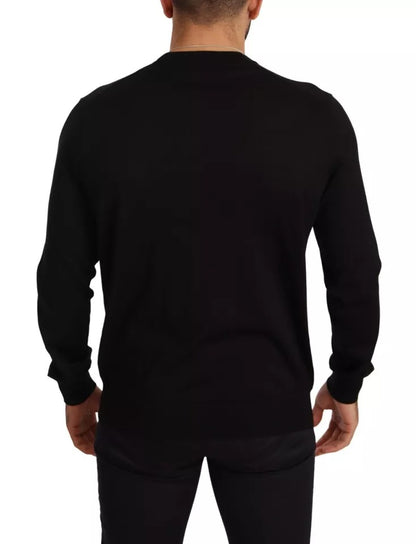 Black Double Breasted Cardigan Sweater