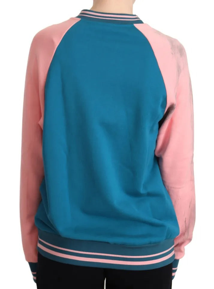 Blue Pink Tropical Queen Pullover Sweater