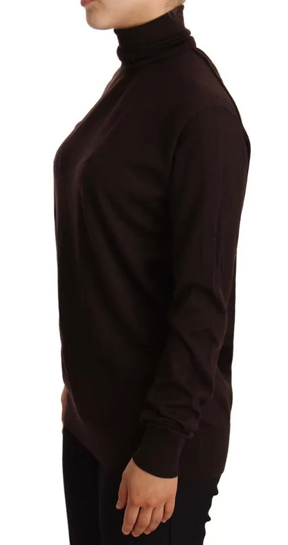 Brown Cashmere Turtle Neck Pullover Sweater