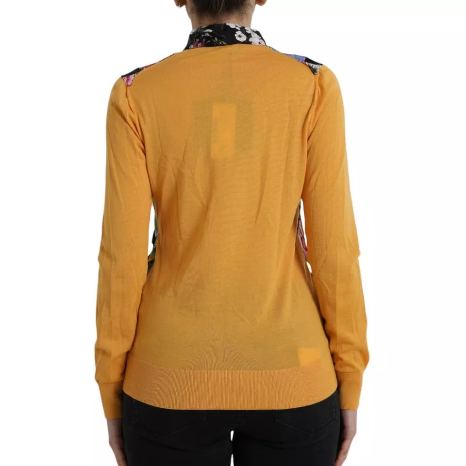 Multicolor Patchwork Cashmere Henley Sweater