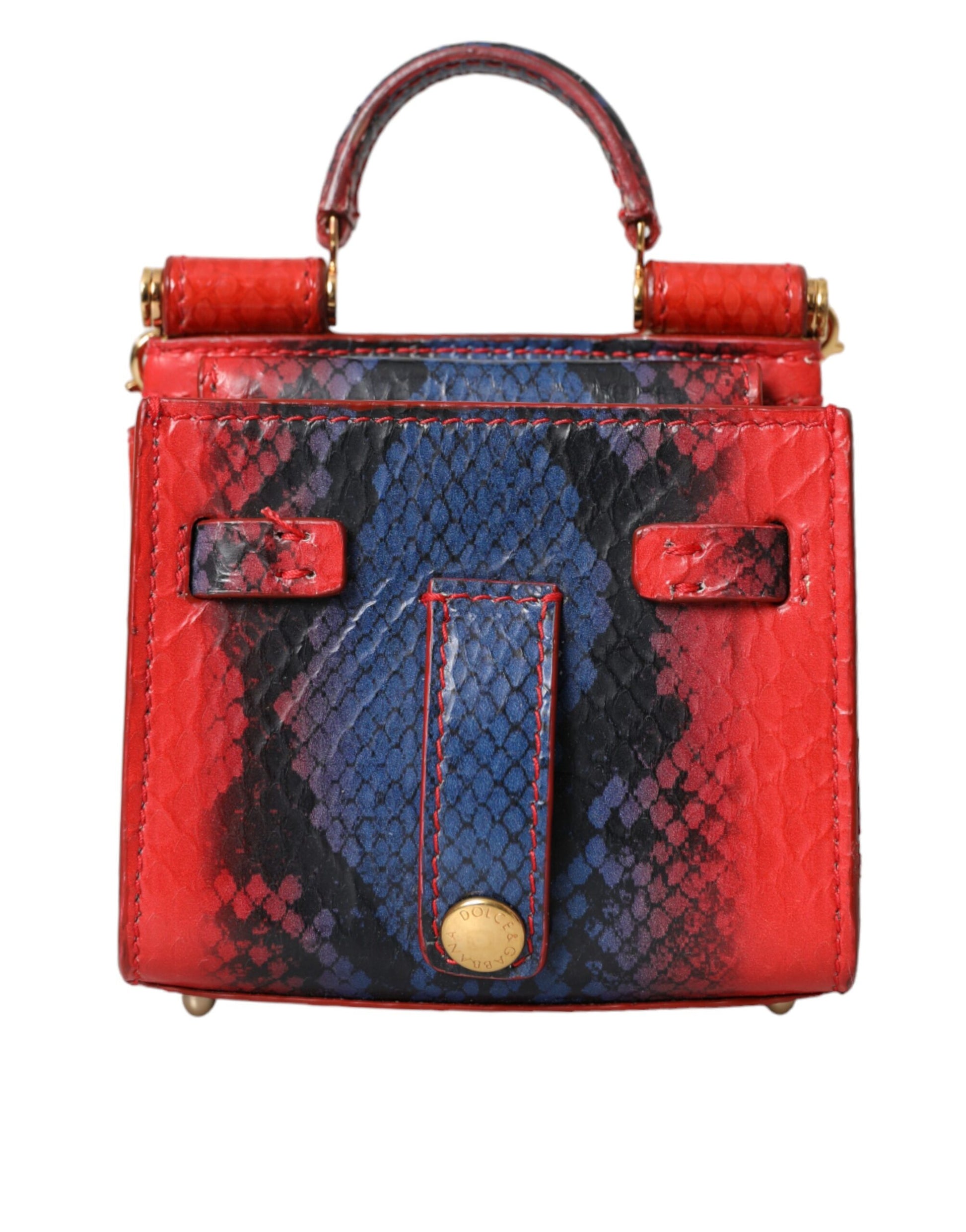 Red Blue Exotic Leather SICILY Microbag Crossbody Bag