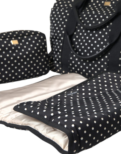 Black Polka Dot Changing Mat Baby Duffle Bag