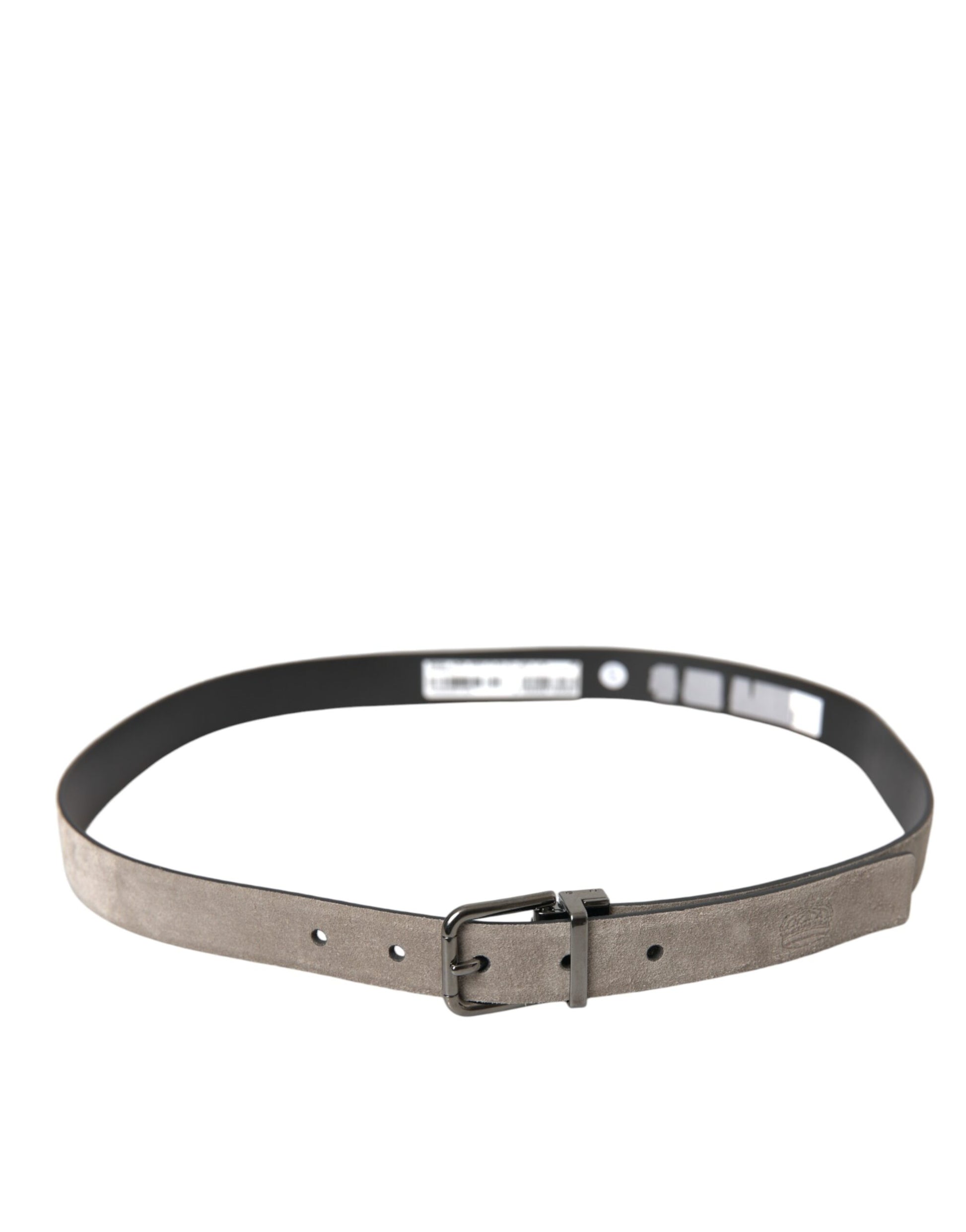 Beige Suede Leather Silver Metal Buckle Belt