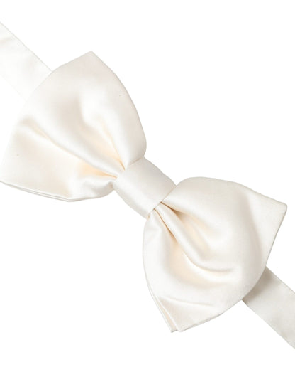 Off White Silk Adjustable Neck Men Bow Tie