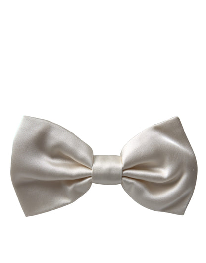 Off White Silk Adjustable Neck Men Bow Tie