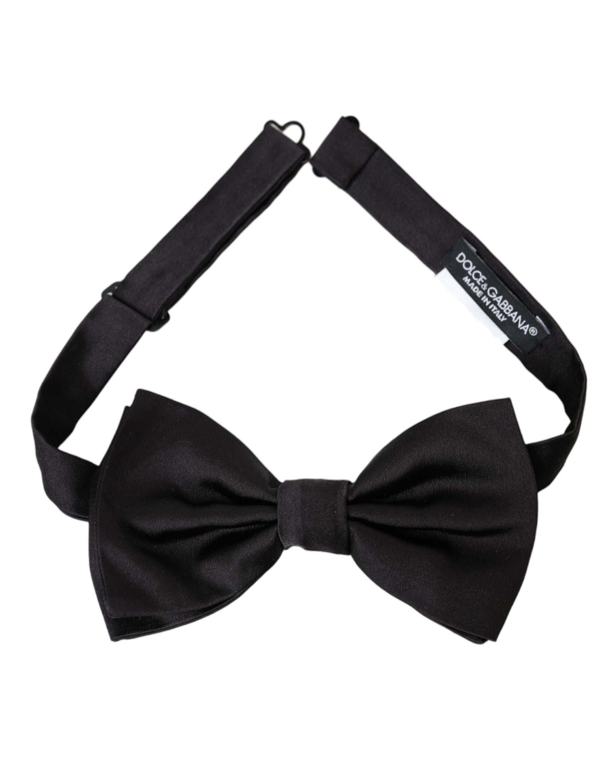 Black Silk Adjustable Neck Men Bow Tie