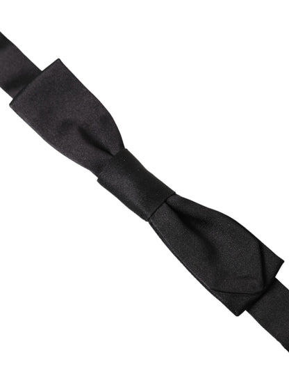 Black Silk Adjustable Neck Men Bow Tie