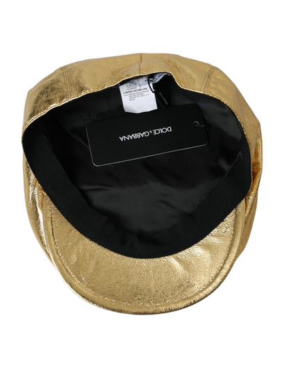 Metallic Gold Polyester Newsboy Hat Men