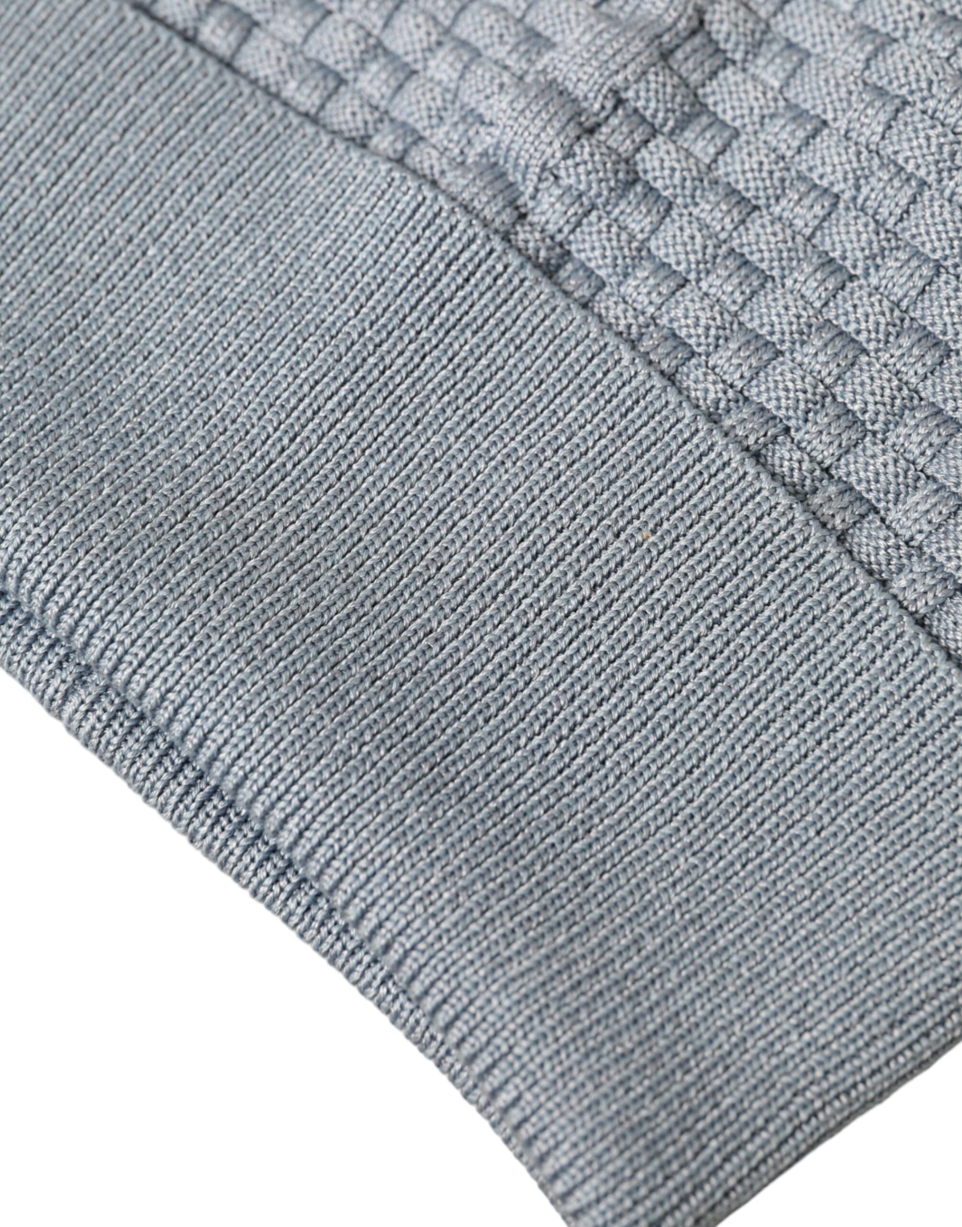 Light Blue Cotton Blend Beanie Bonnet Hat