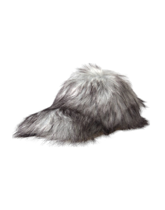 Black White Faux Fur Baseball Hat Men