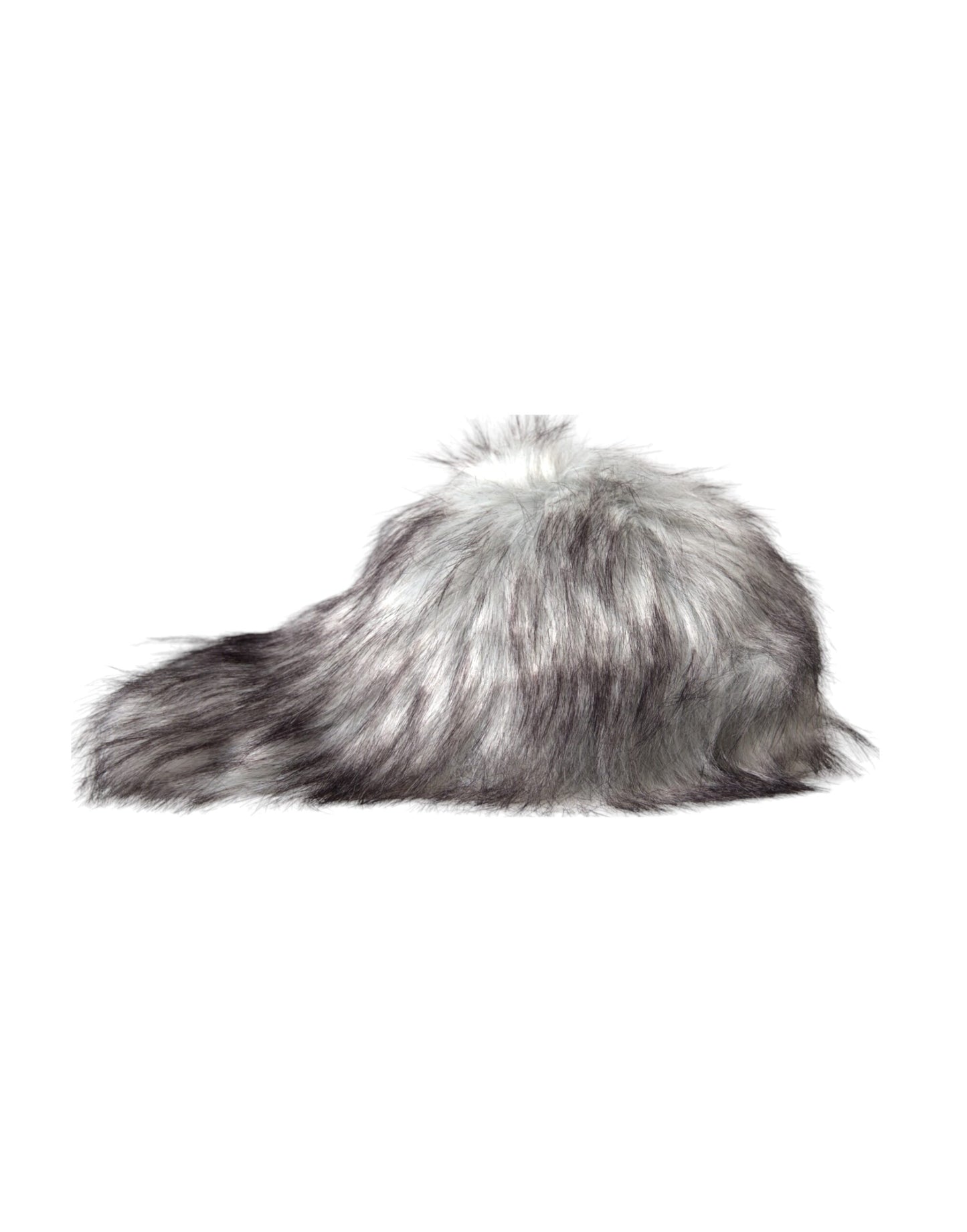 Black White Faux Fur Baseball Hat Men