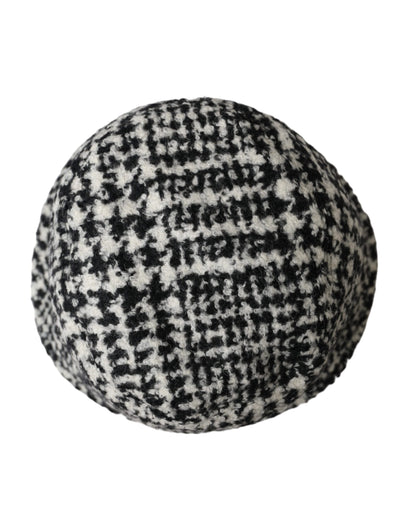 Black White Tweed Wool Bucket Hat Men