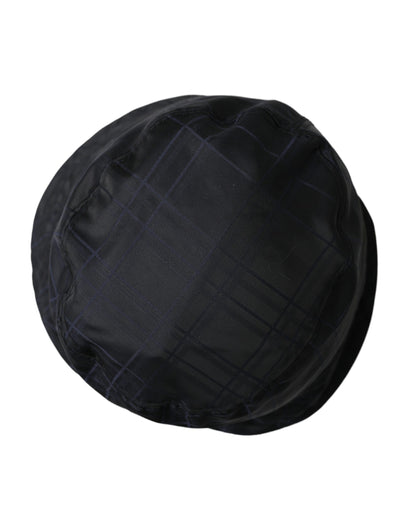 Black Wool Blend Cap Bucket Hat Men