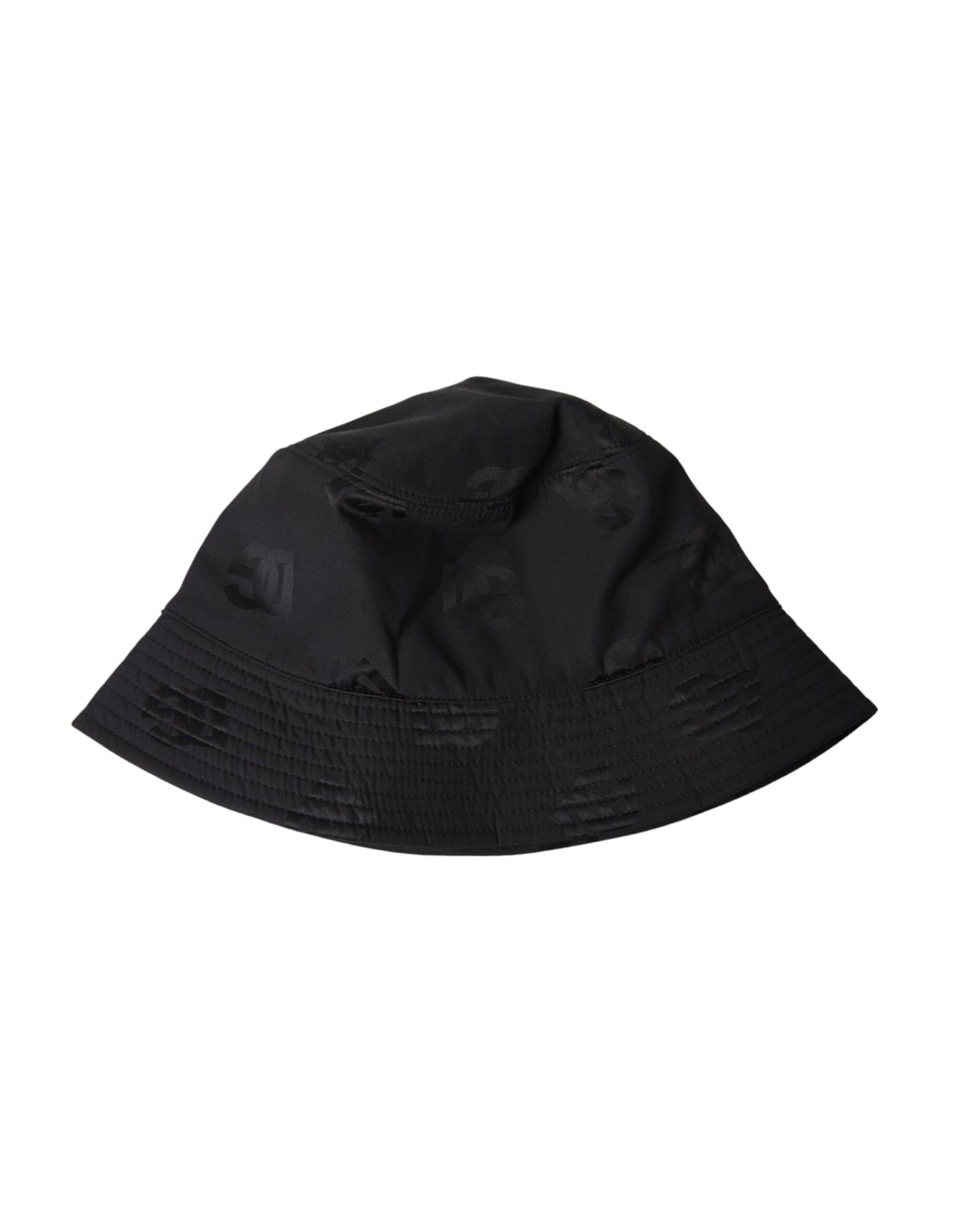 Black Cotton Blend Logo Bucket Hat Men