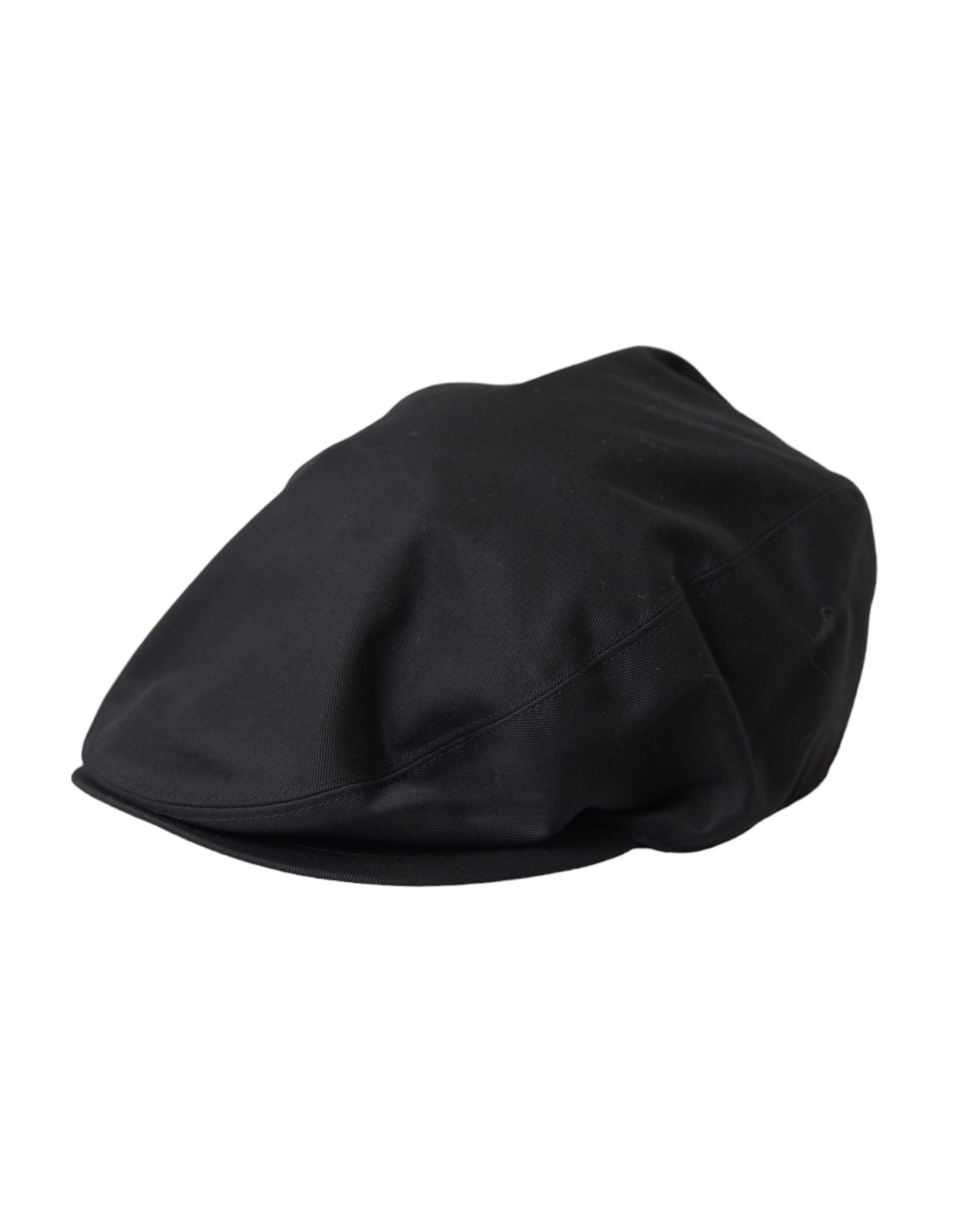 Black Cotton Logo Newsboy Hat Men