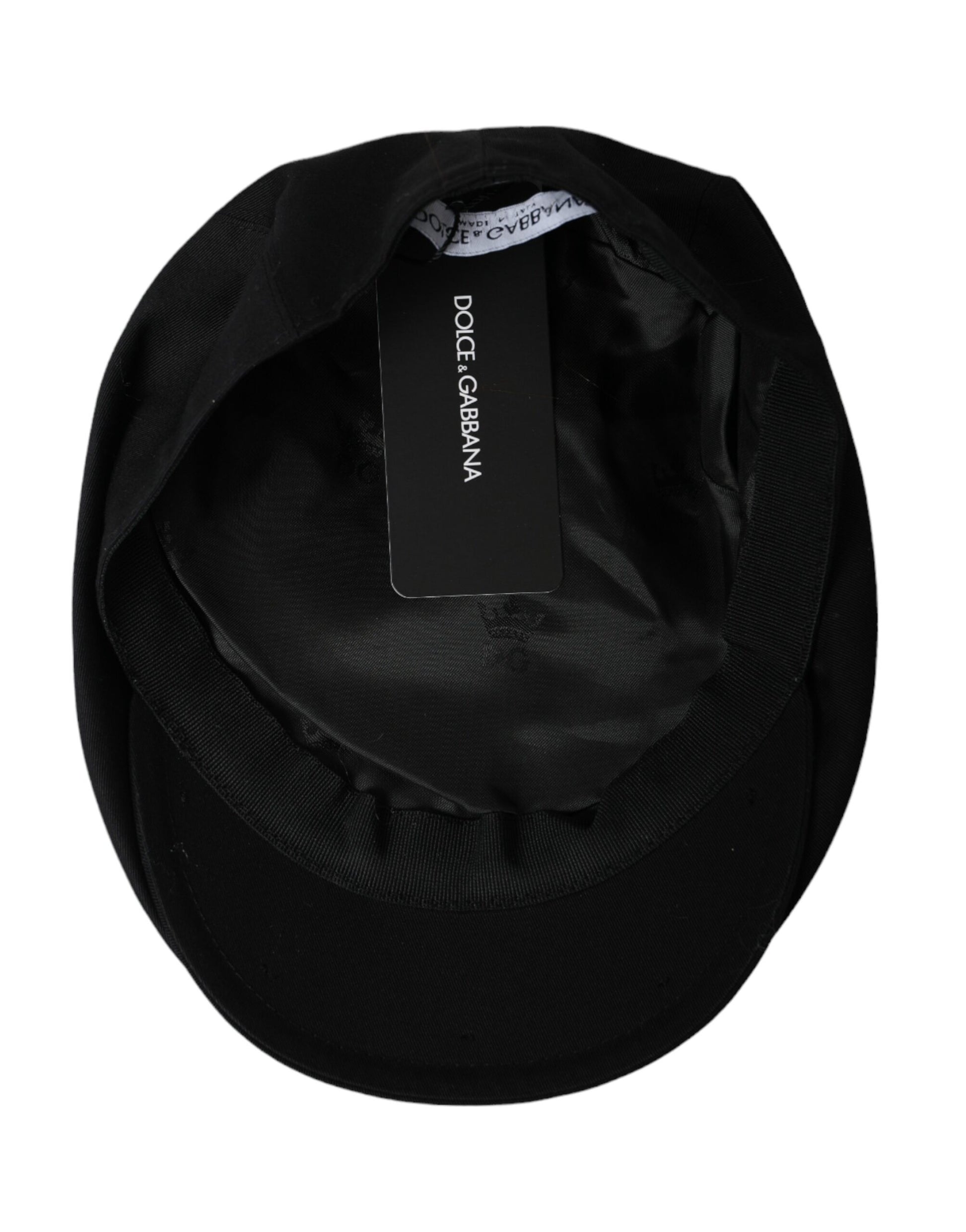 Black Cotton Logo Newsboy Hat Men