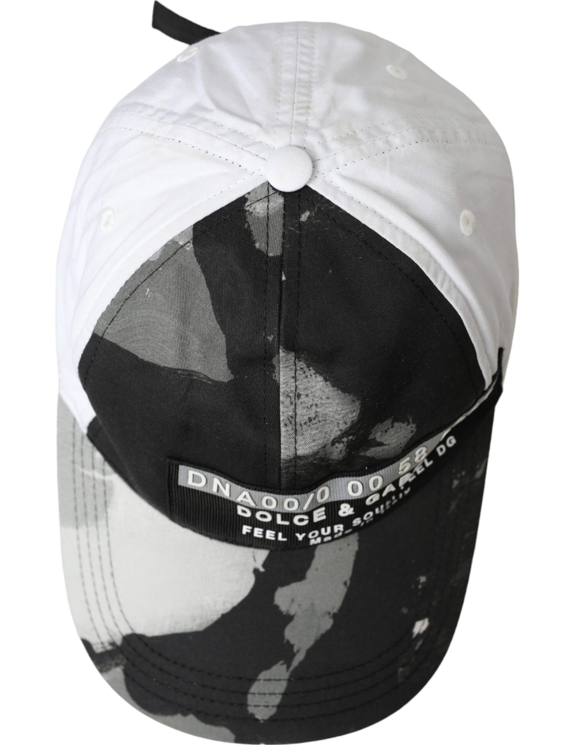 Black White Cotton Logo Baseball Hat Men