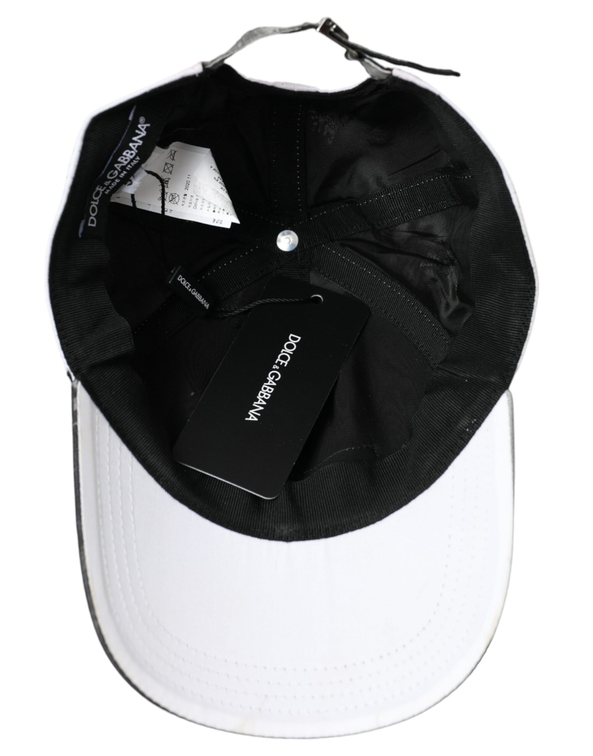 Black White Cotton Logo Baseball Hat Men