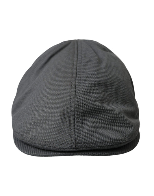 Dark Gray Cloth Logo Newsboy Hat Men