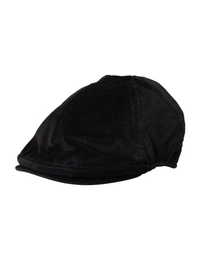 Black Crown Cotton Newsboy Hat Men