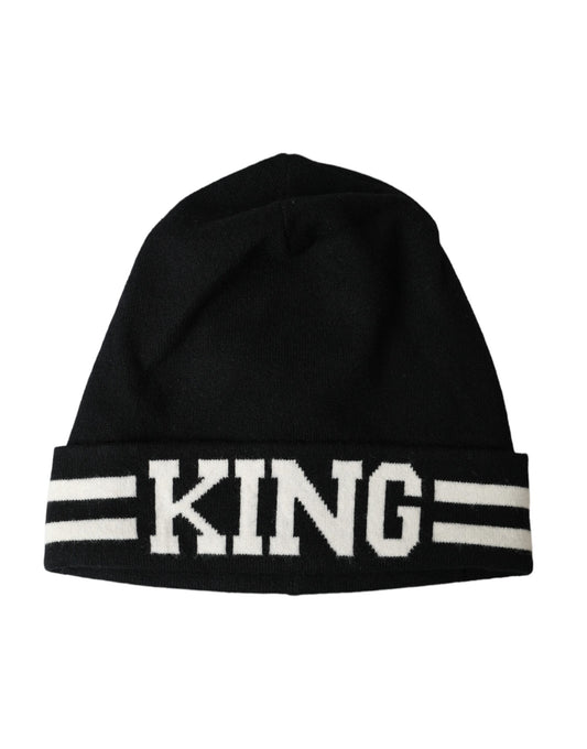 Black White Cashmere DG King Winter Beanie Hat