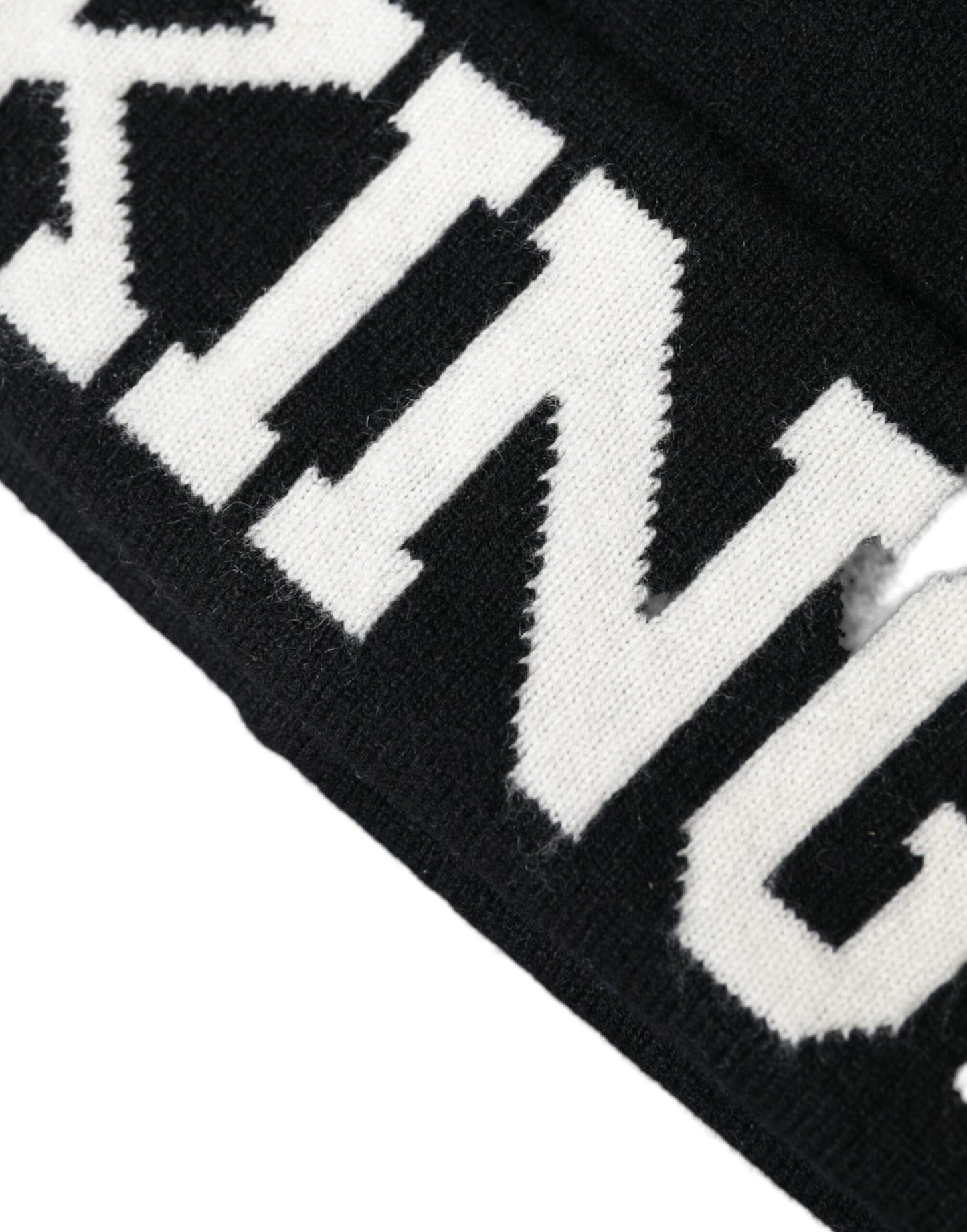 Black White Cashmere DG King Winter Beanie Hat