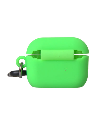 Neon Green Silicone Logo Embossed Airpods Case