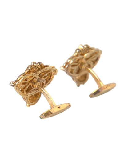 Gold Tone 925 Sterling Silver Crystal Cufflink