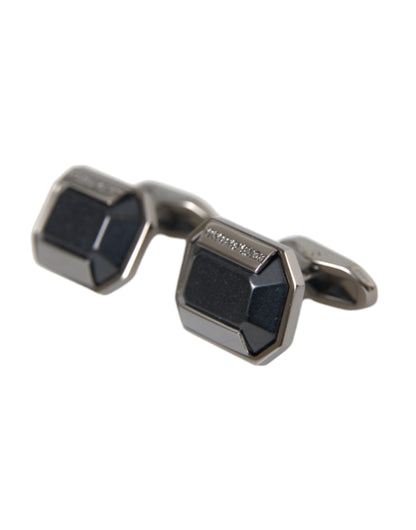 Silver Plated Brass Pin Crystal Cufflinks