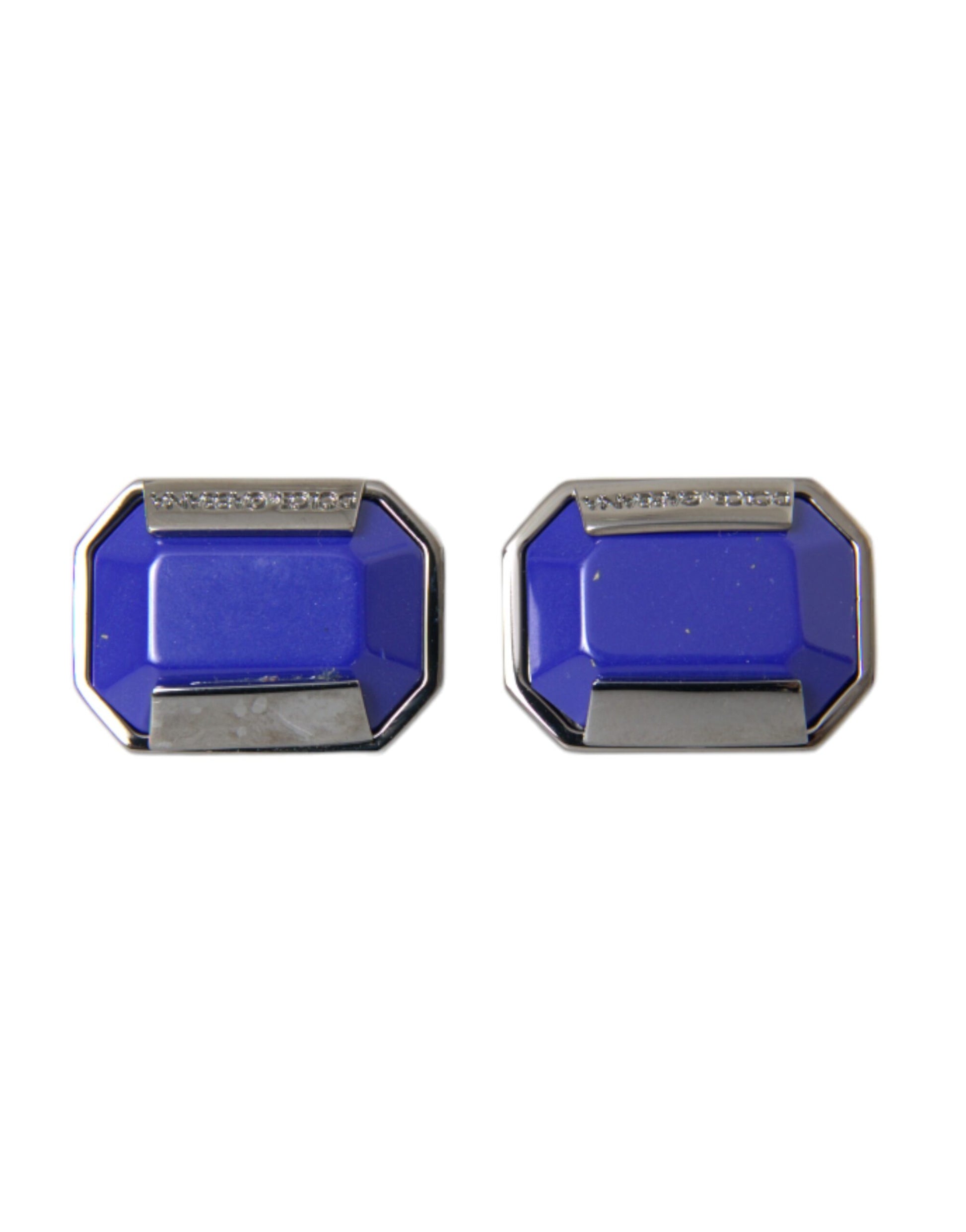 Silver Plated Brass Pin Crystal Cufflinks