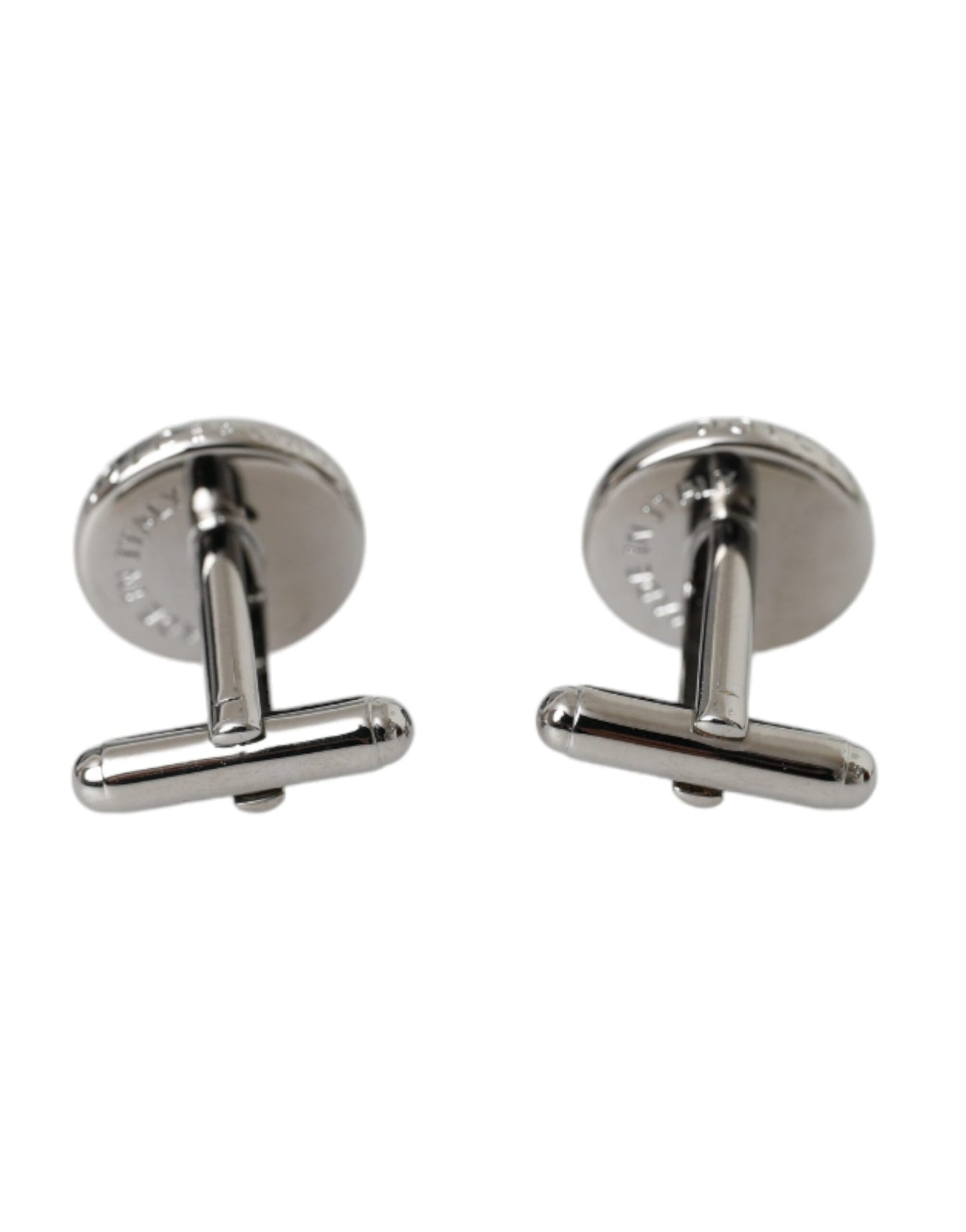 Silver Plated Brass Round Pin Men Cufflinks