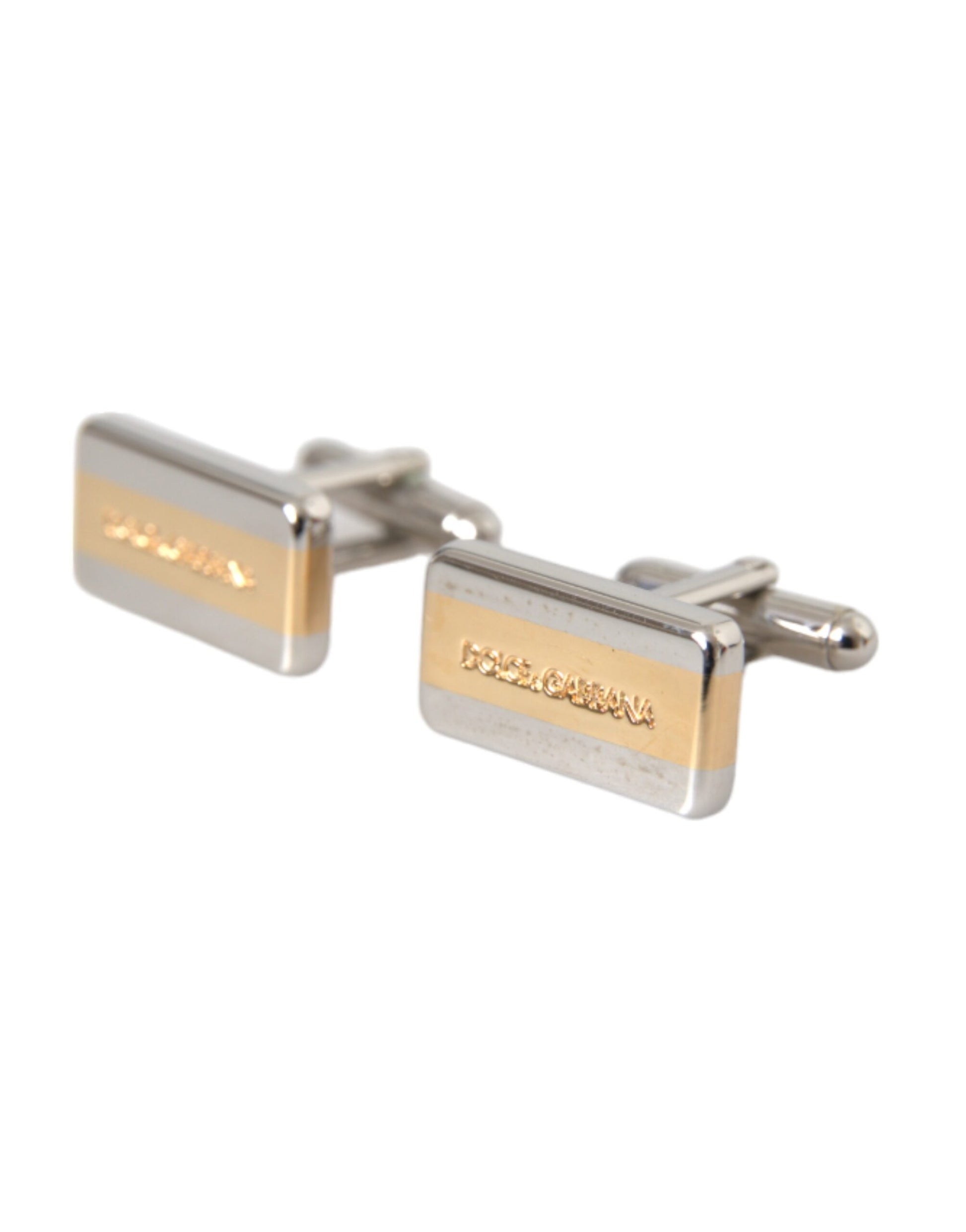 Silver Gold Plated Brass DG Logo Pin Cufflinks