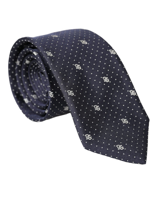 Blue DG Logo 100% Silk Adjustable Tie