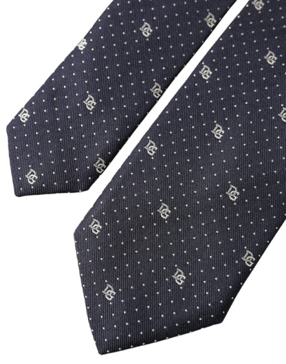 Blue DG Logo 100% Silk Adjustable Tie