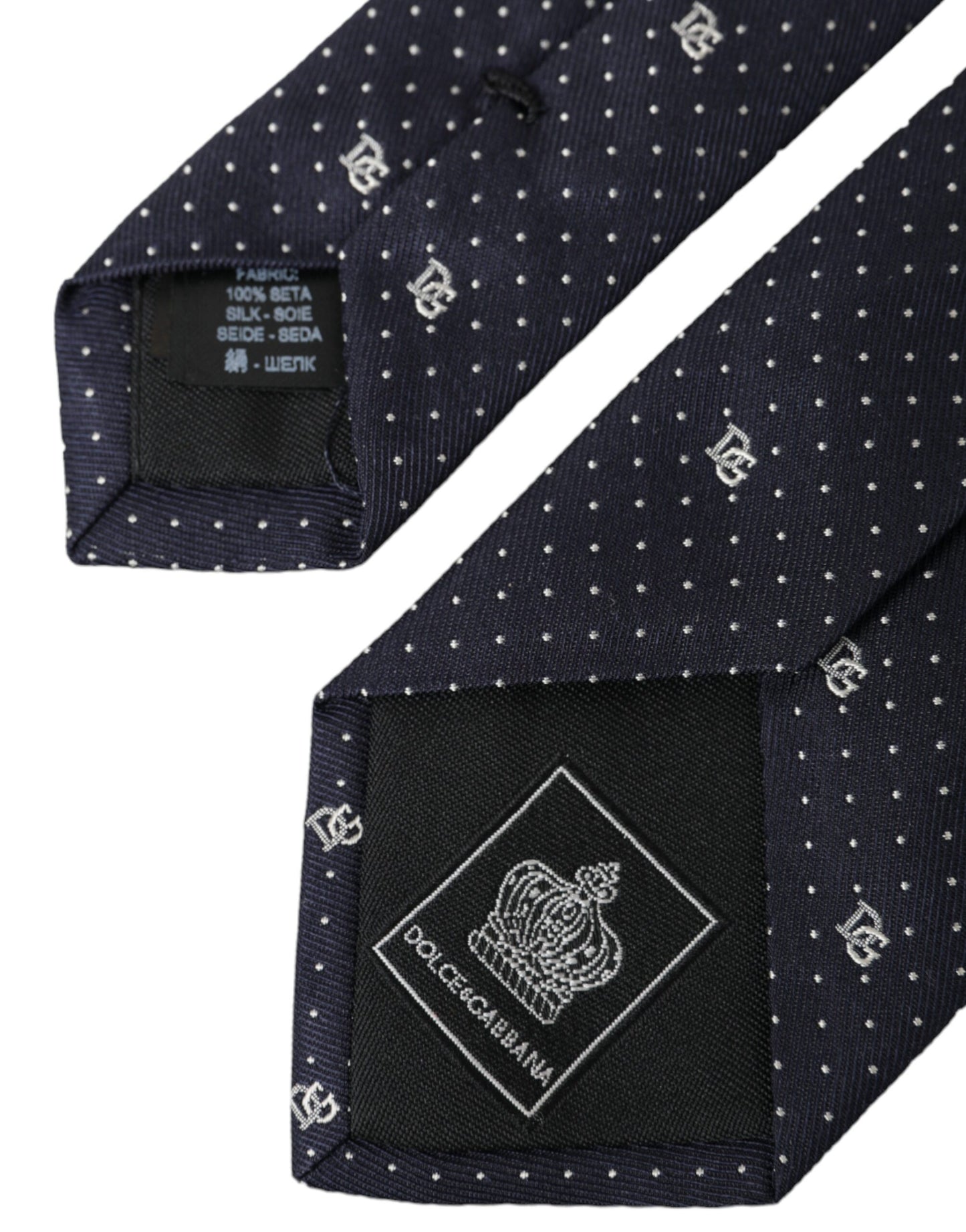 Blue DG Logo 100% Silk Adjustable Tie