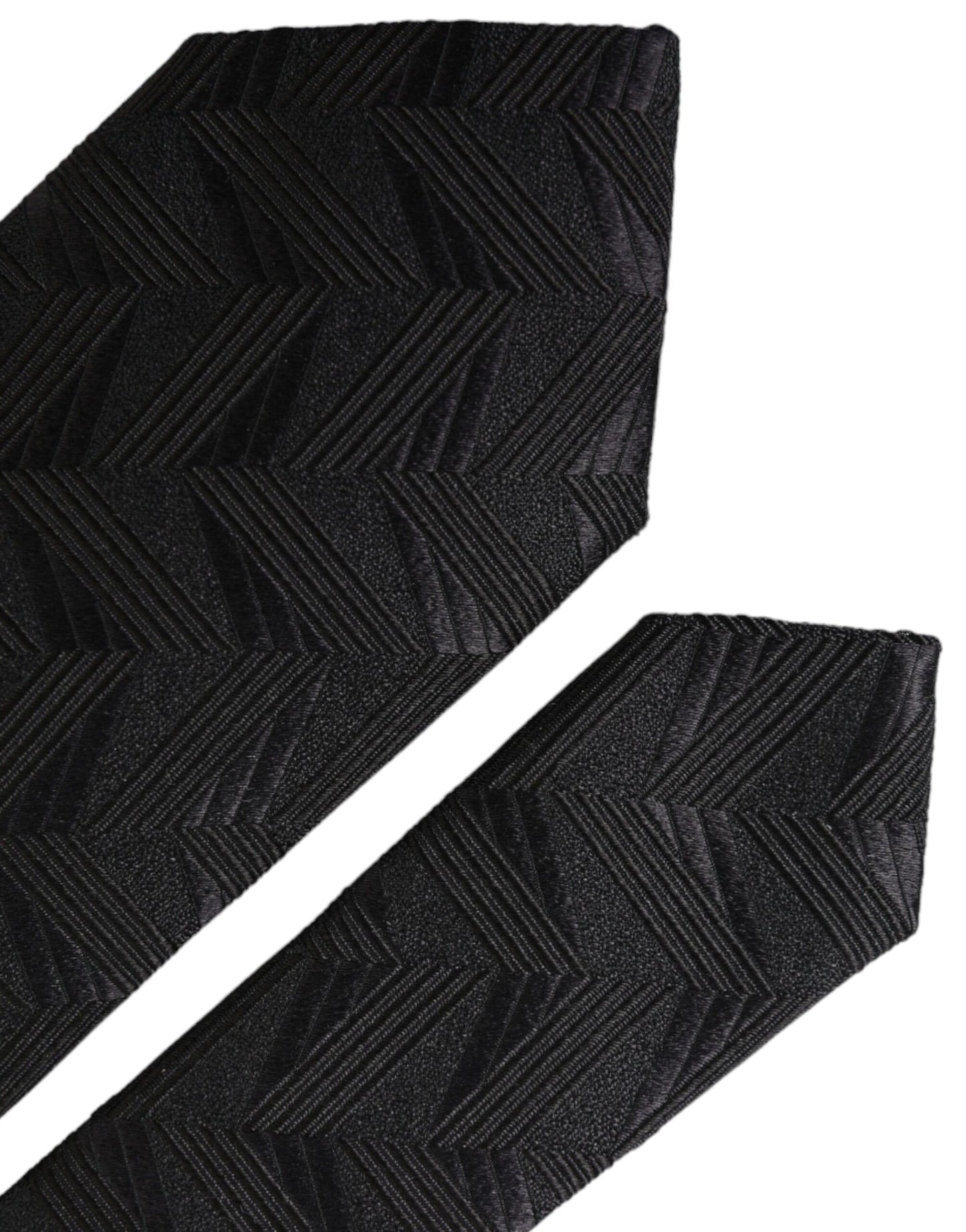 Black Patterned 100% Silk Adjustable Men Tie