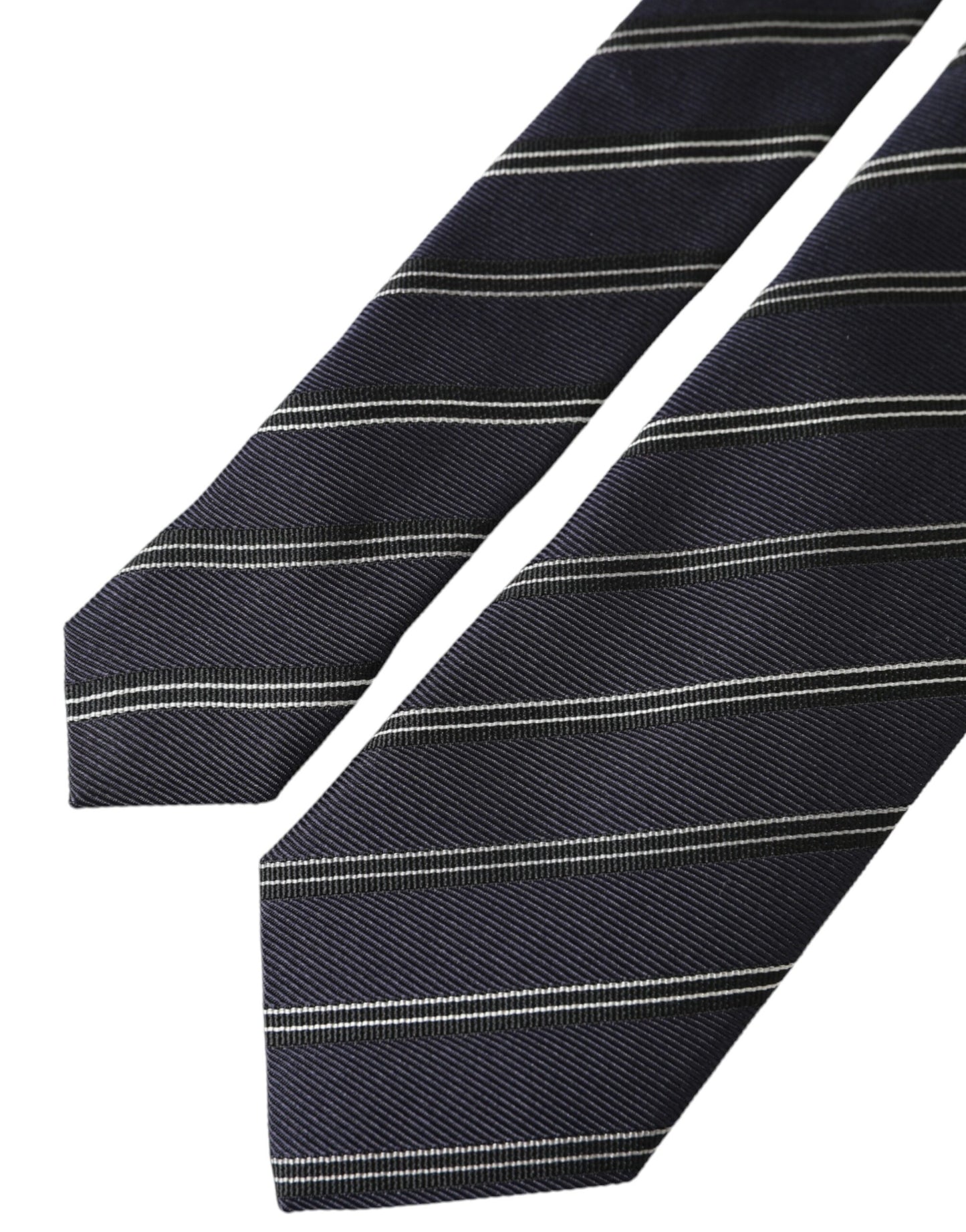 Black White Stripes Silk Adjustable Tie