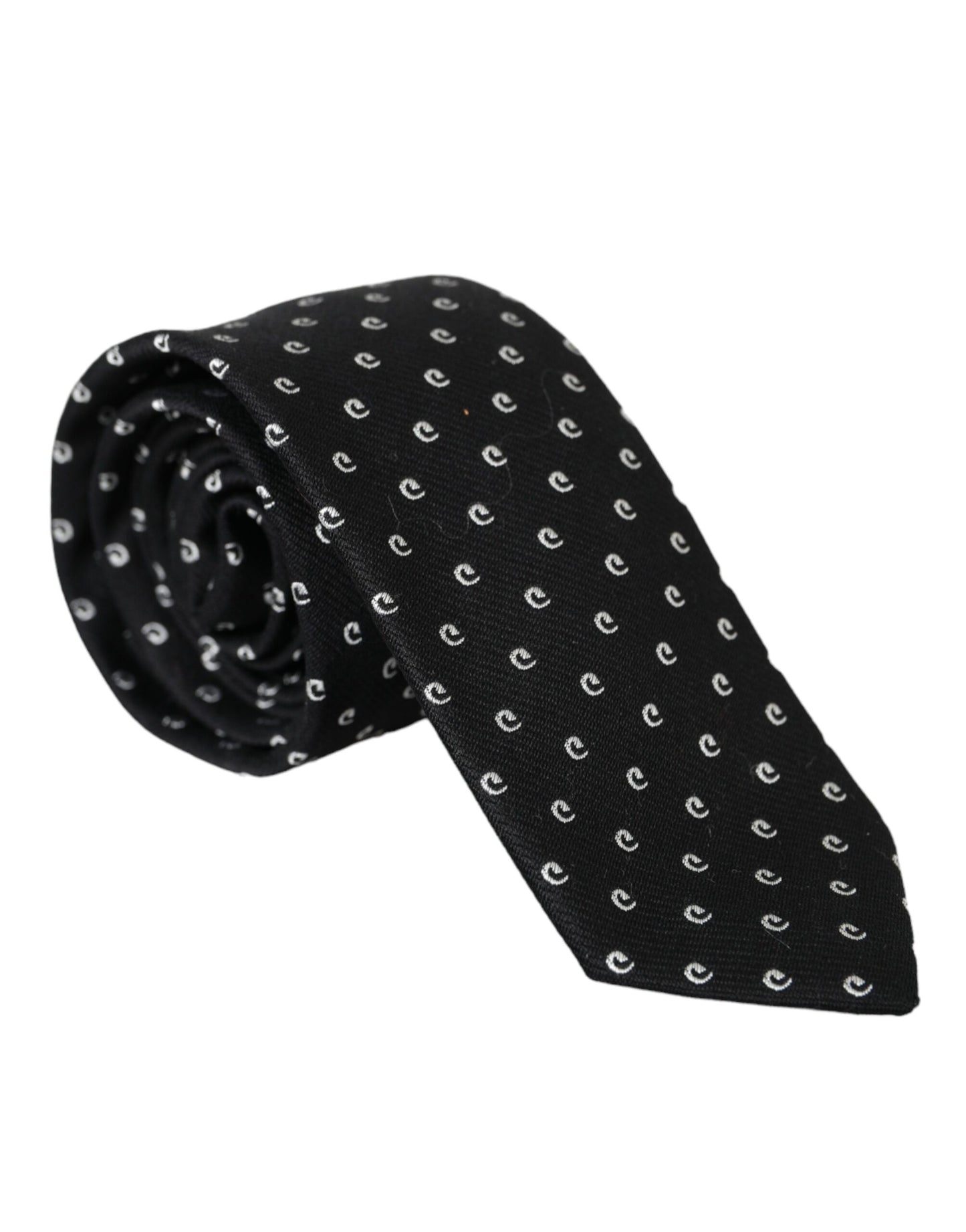 Black Logo Cotton Blend Adjustable Tie