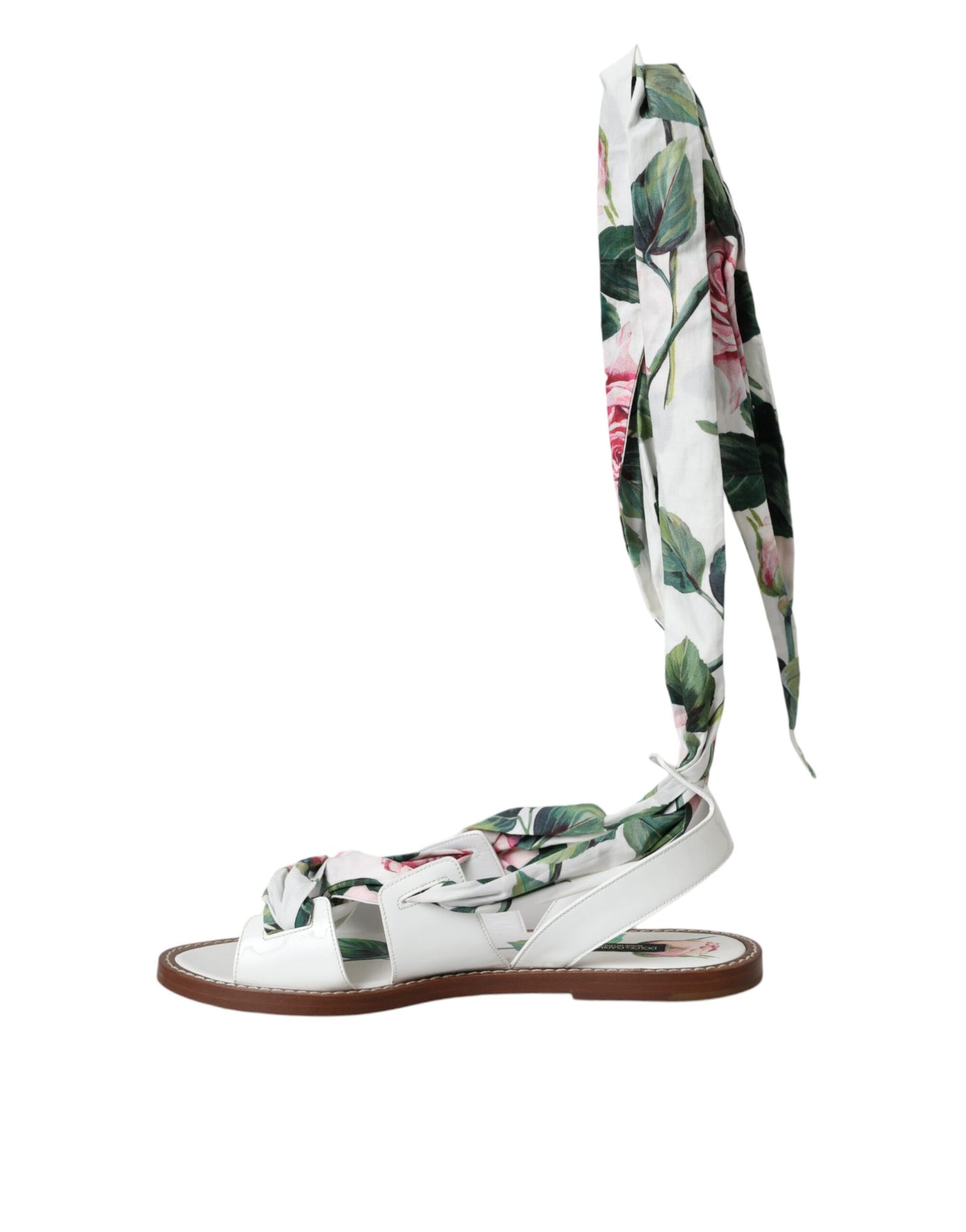 Multicolor Floral Print Ankle Wrap Sandals Shoes